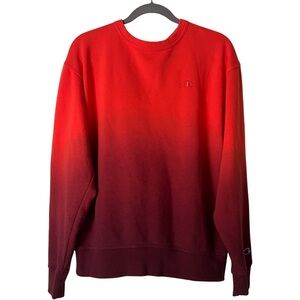 Champion Ombré Orange Purple Men’s Crew Neck Sweater / Sweatshirt, Size M